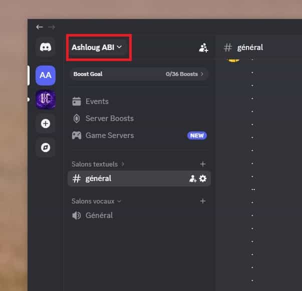 Click server name