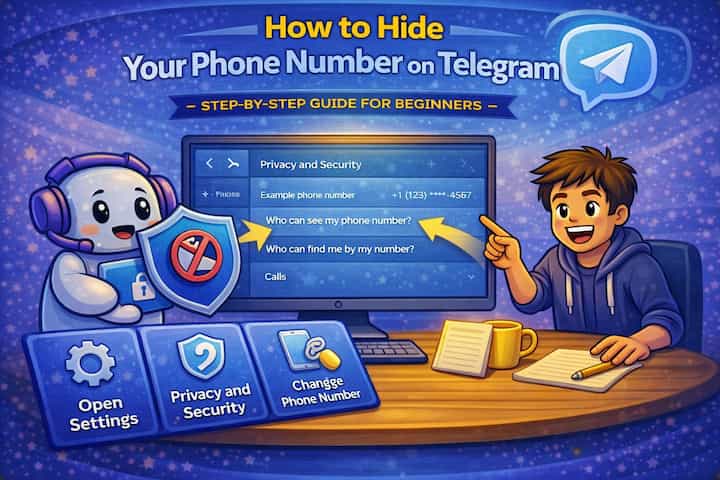 Hide phone number on Telegram